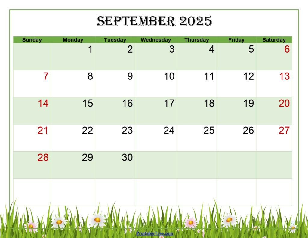September 2025 Calendar Printable Pdf Template With Holidays With Regard To September 2025 Calendar Green September 2025 Calendar Printable Pdf Template With Holidays With Regard To September 2025 Calendar Green