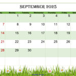 September 2025 Calendar Printable Pdf Template With Holidays With Regard To September 2025 Calendar Green