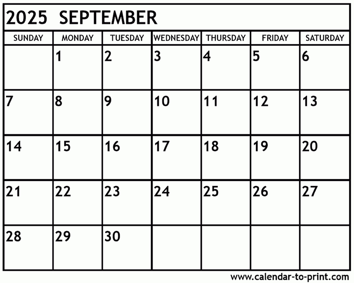 September 2025 Calendar Printable with Google Calendar September 2025