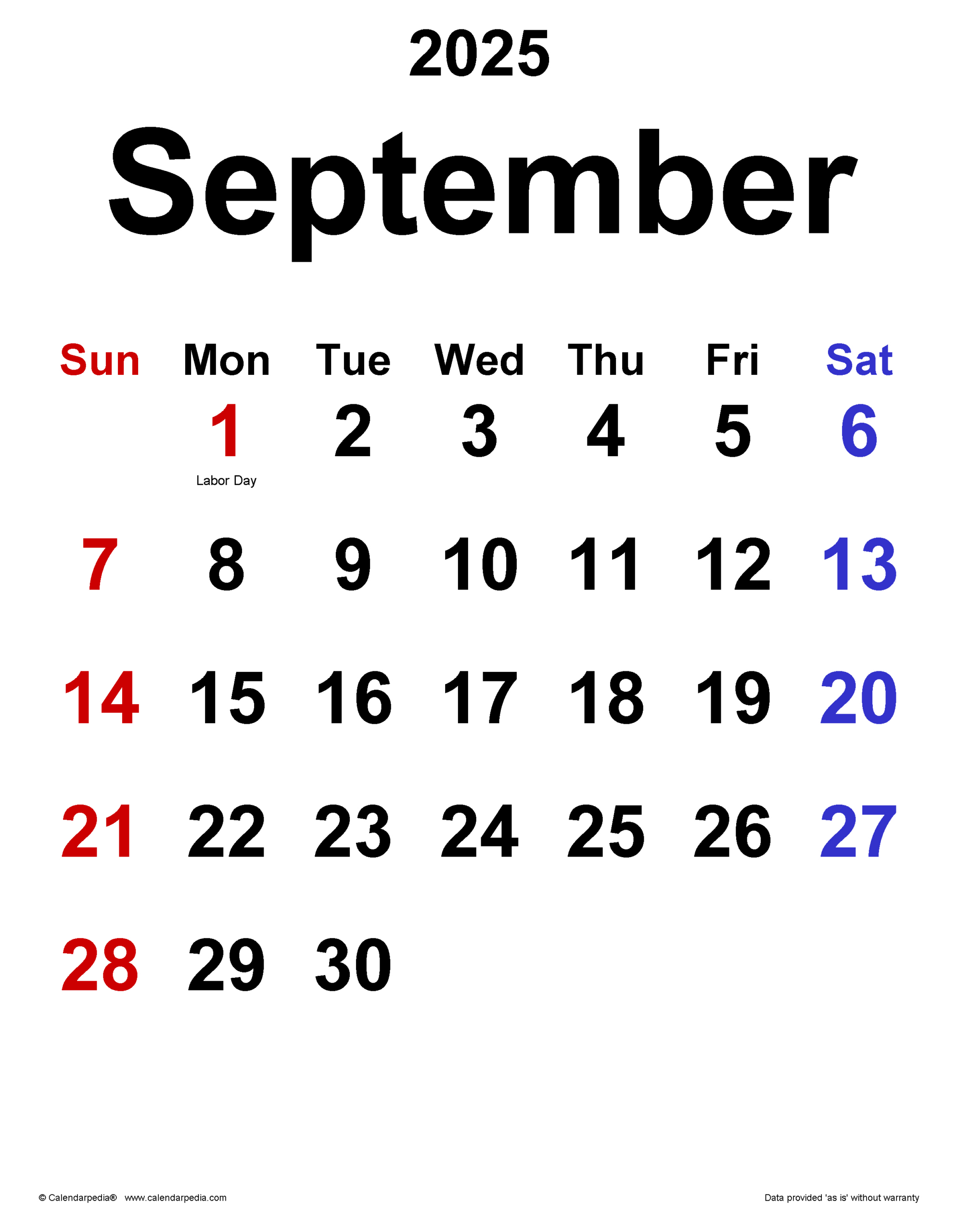 September 2025 Calendar | Templates For Pdf, Excel And Word pertaining to September 2025 Calendar Mini
