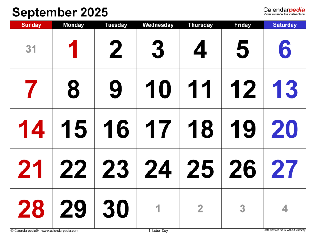 September 2025 Calendar | Templates For Pdf, Excel And Word With Editable September 2025 Calendar September 2025 Calendar | Templates For Pdf, Excel And Word With Editable September 2025 Calendar