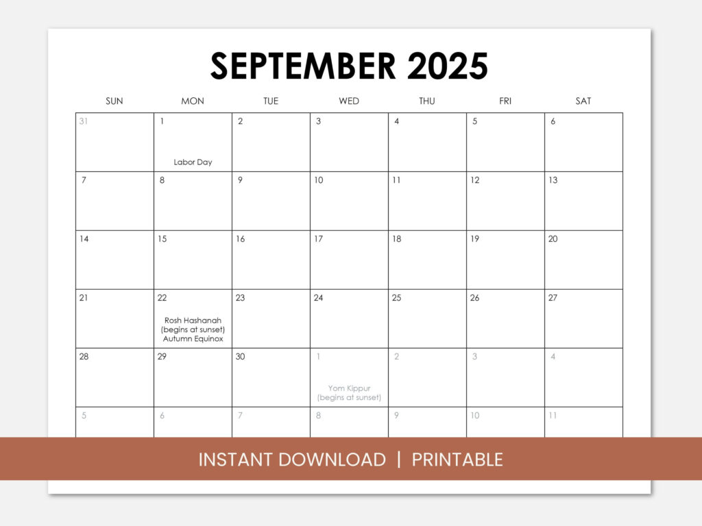 September 2025 Calendar With Holidays, Printable Dated September Inside September 2025 Calendar With Holidays English September 2025 Calendar With Holidays, Printable Dated September Inside September 2025 Calendar With Holidays English