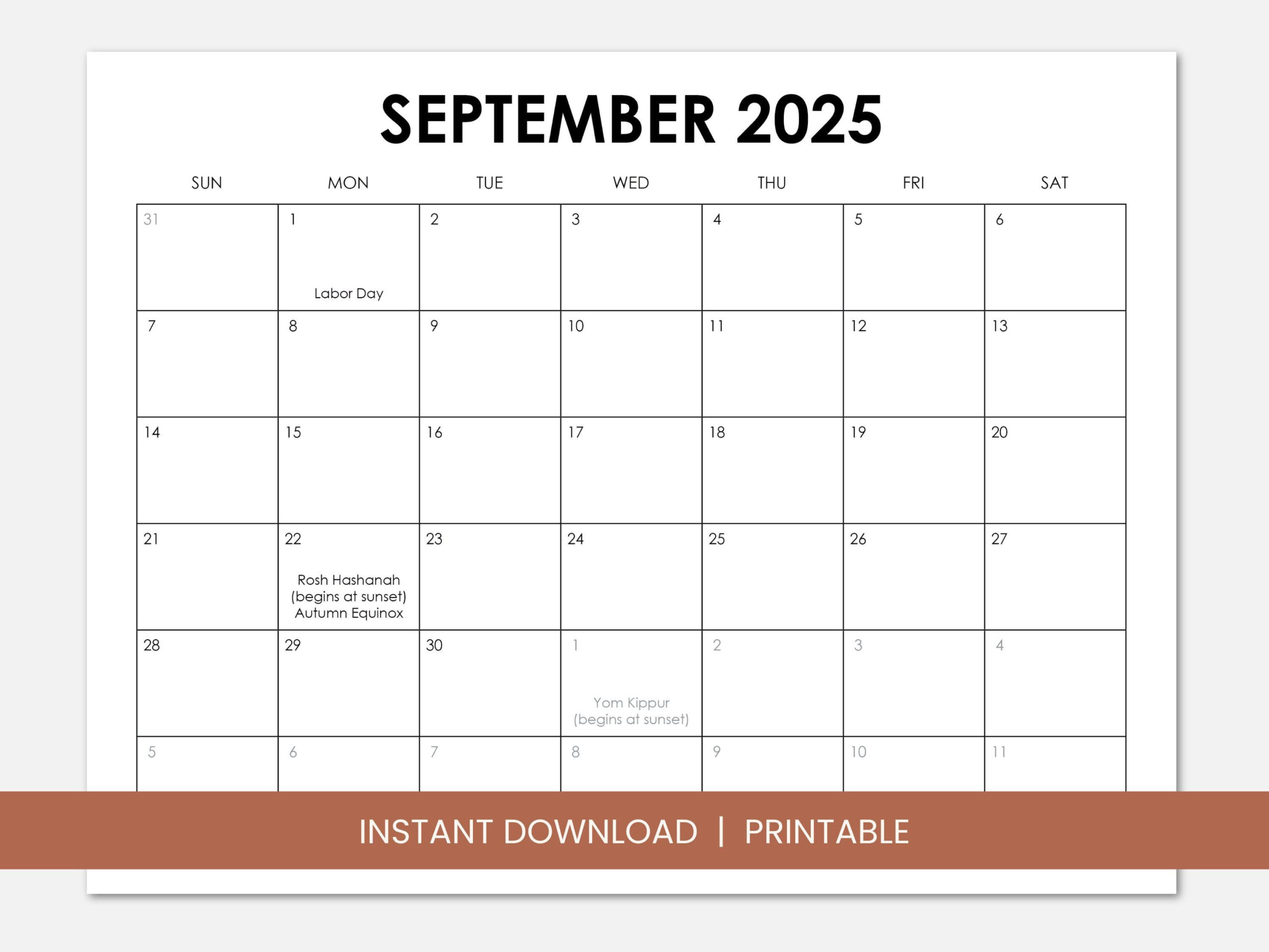September 2025 Calendar With Holidays, Printable Dated September inside September 2025 Calendar with Holidays English