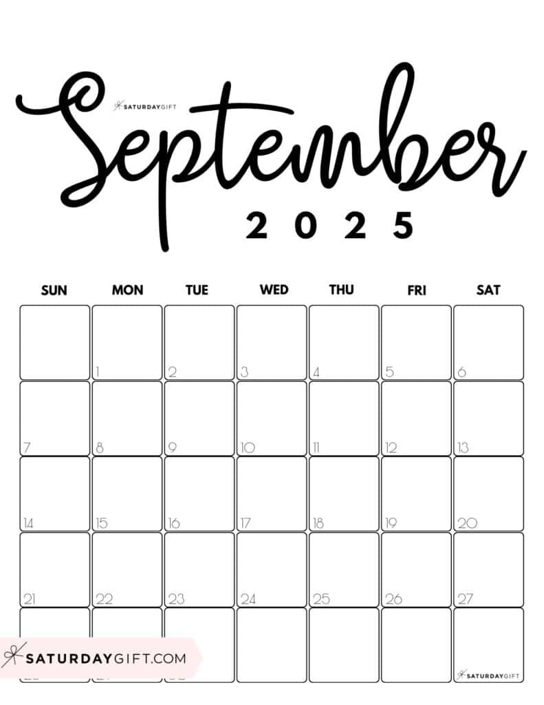 September 2025 Calendars 23 Cute Free Printable Pdfs | Saturdaygift For Printable September Calender September 2025 Calendars 23 Cute Free Printable Pdfs | Saturdaygift For Printable September Calender