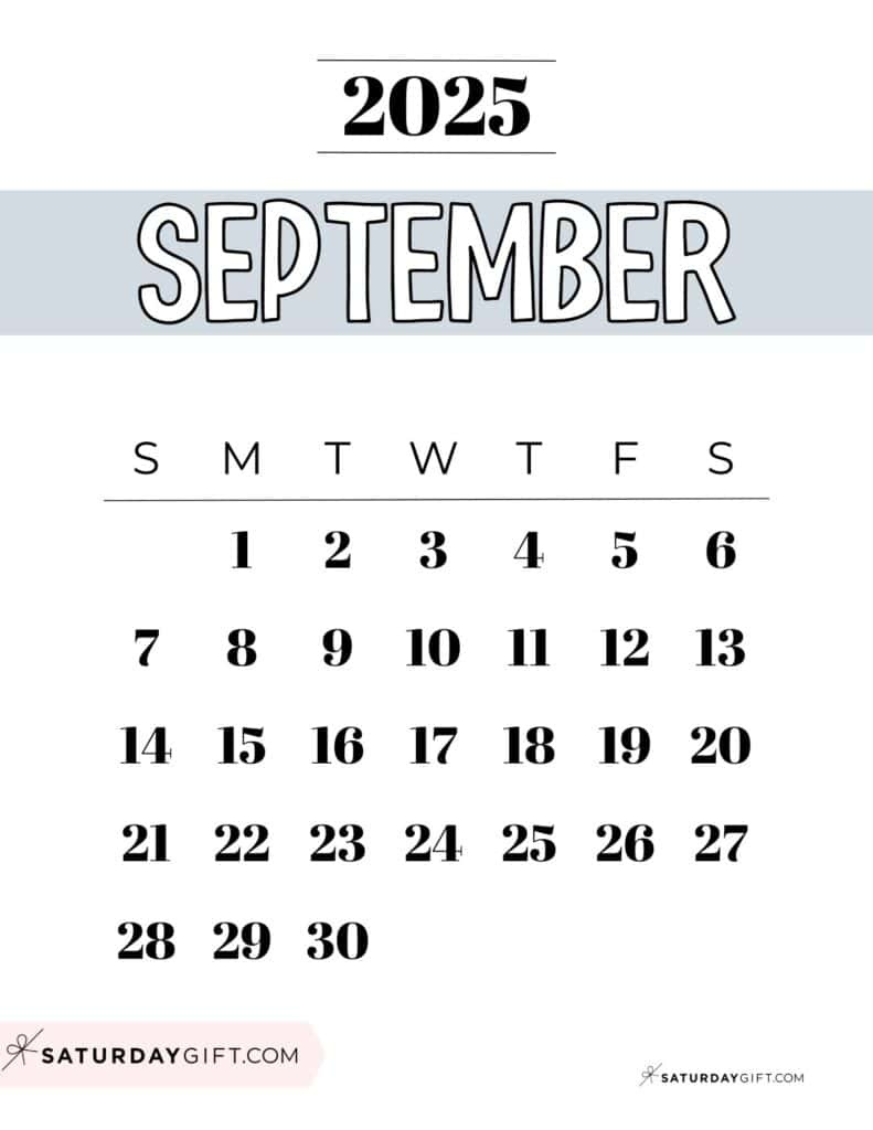 September 2025 Calendars - 23 Cute Free Printable Pdfs | Saturdaygift in General Blue September 2025 Calendar