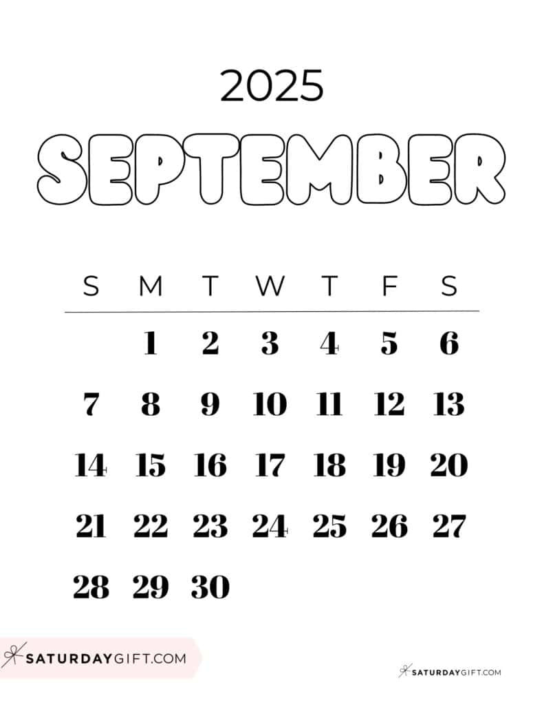 September 2025 Calendars 23 Cute Free Printable Pdfs | Saturdaygift Intended For September 2025 Calendar Cute September 2025 Calendars 23 Cute Free Printable Pdfs | Saturdaygift Intended For September 2025 Calendar Cute
