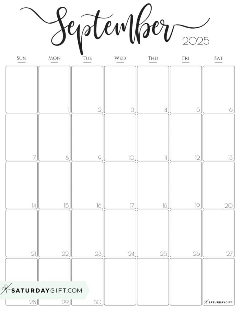 September 2025 Calendars 23 Cute Free Printable Pdfs | Saturdaygift With September 2025 Calendar Vertical September 2025 Calendars 23 Cute Free Printable Pdfs | Saturdaygift With September 2025 Calendar Vertical