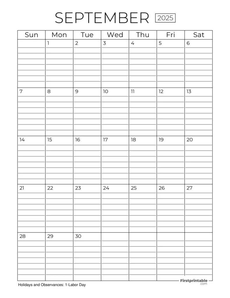 September 2025 Calendars Free Printable & Fillable For September 2025 Calendar Editable September 2025 Calendars Free Printable & Fillable For September 2025 Calendar Editable