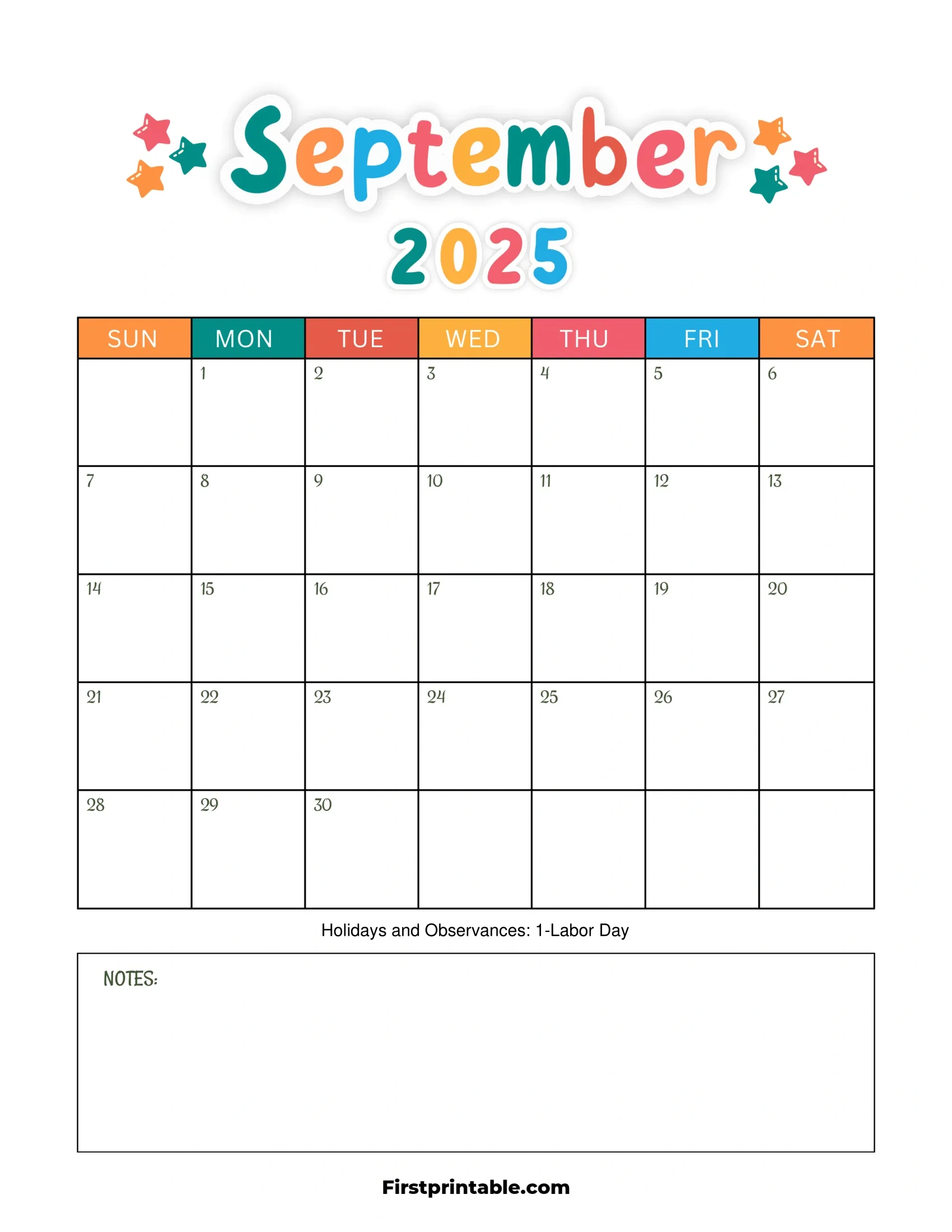 September 2025 Calendars - Free Printable &amp;amp; Fillable inside September 2025 Calendar Options