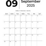 September 2025 Calendars   Free Printable & Fillable Inside September Calendar 2025 Template Printable