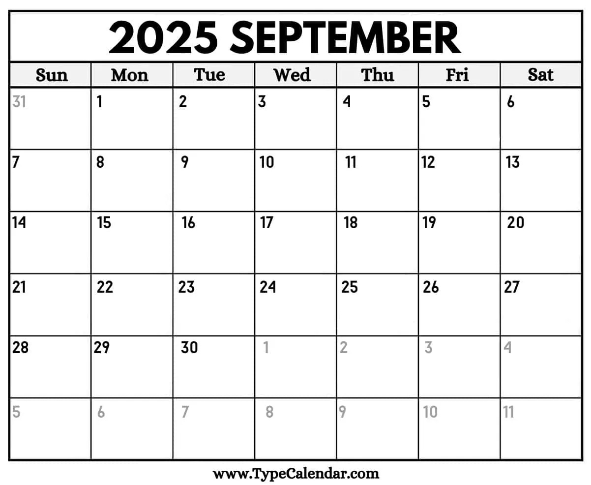 September 2025 Calendars - Free Printable Templates intended for September 2025 Calendar Canada