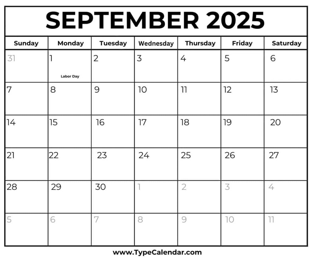 September 2025 Calendars Free Printable Templates Throughout September 2025 Calendar Labor Day September 2025 Calendars Free Printable Templates Throughout September 2025 Calendar Labor Day
