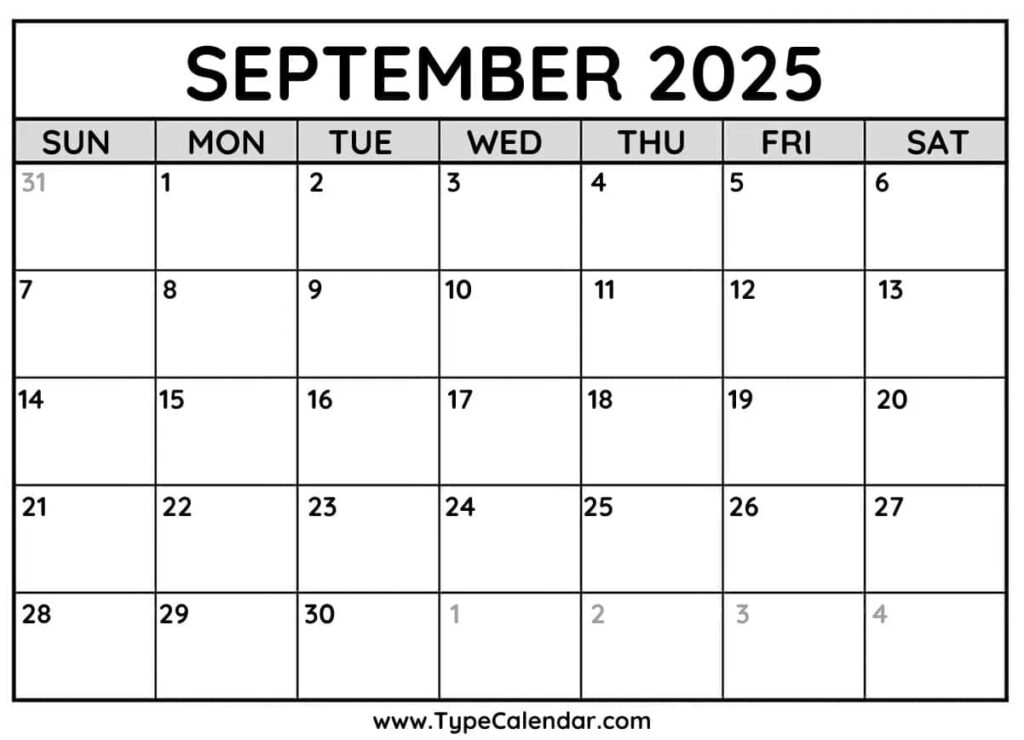 September 2025 Calendars   Free Printable Templates Throughout September 2025 Calendar Printable Waterproof