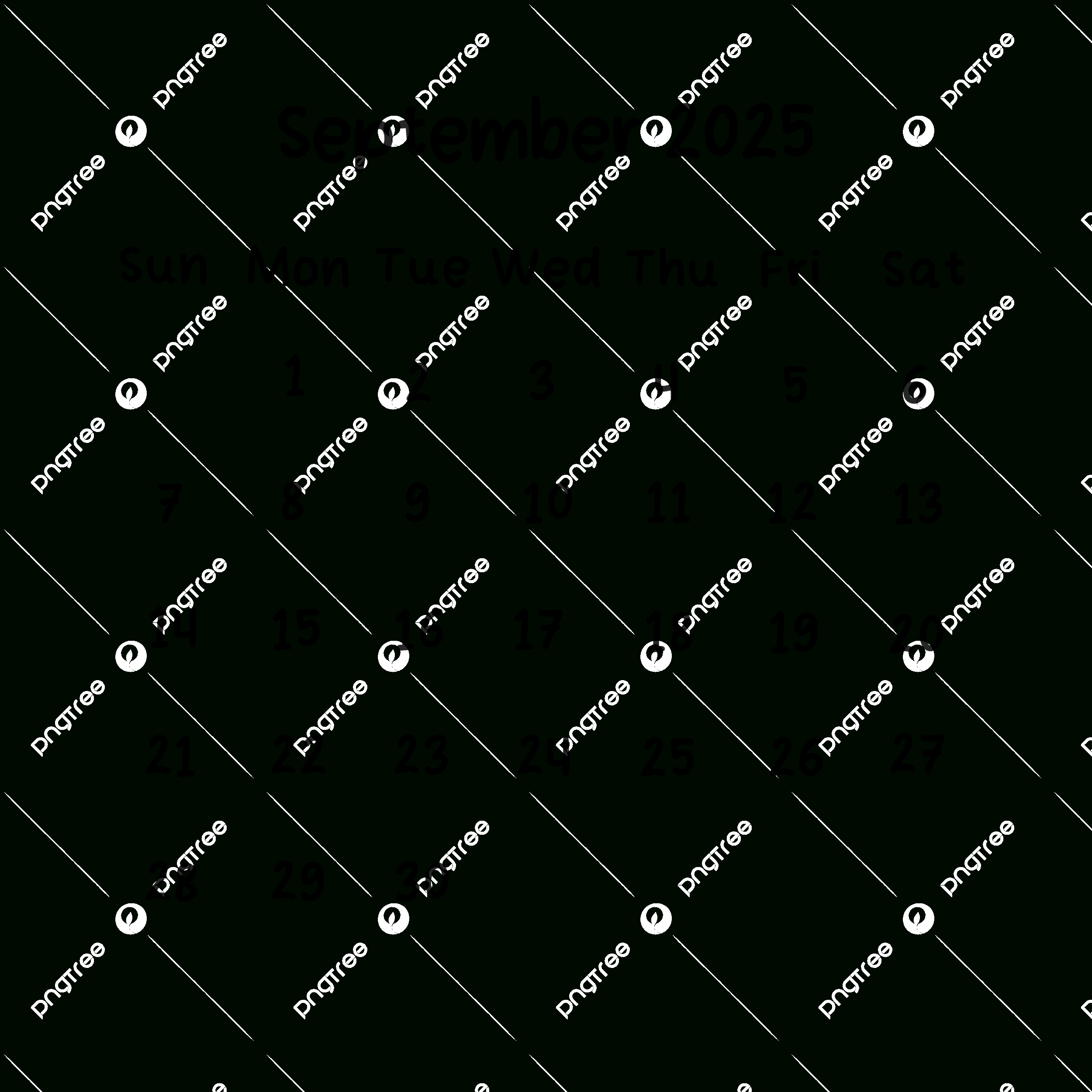 September 2025 Plain Calendar In Black Color, September, 2025 within September 2025 Calendar Black Background