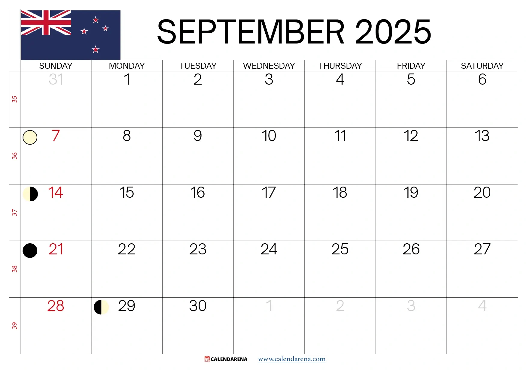 September Calendar 2025 Nz within September 2025 Calendar Nz