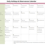 September Daily Holidays & Observances Printable Calendar   S&S Blog Intended For September National Day Calendar 2025