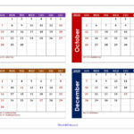 September To December 2025 Calendar Printable Pdf | Four Months Within Monthly Calendar September 2025 Through December 2025