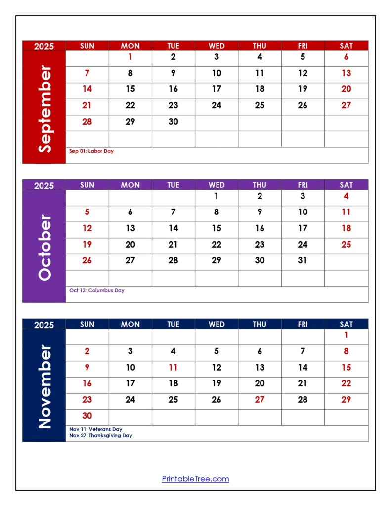 September To November 2025 Calendar Printable Pdf | Three Months With September To November 2025 Calendar September To November 2025 Calendar Printable Pdf | Three Months With September To November 2025 Calendar
