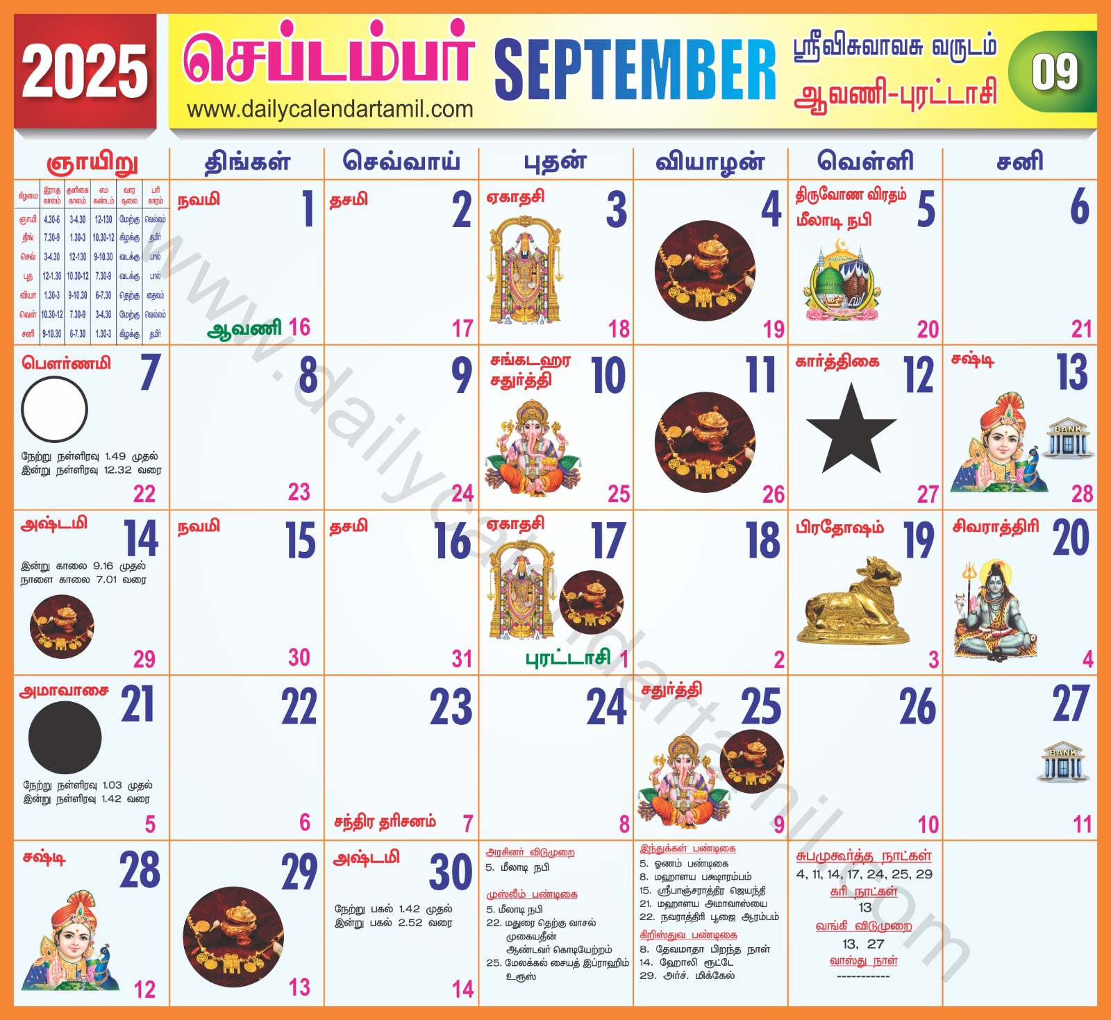Tamil Calendar September 2025 | செப்டெம்பர் 2025 intended for September Daily Calendar 2025 Tamil