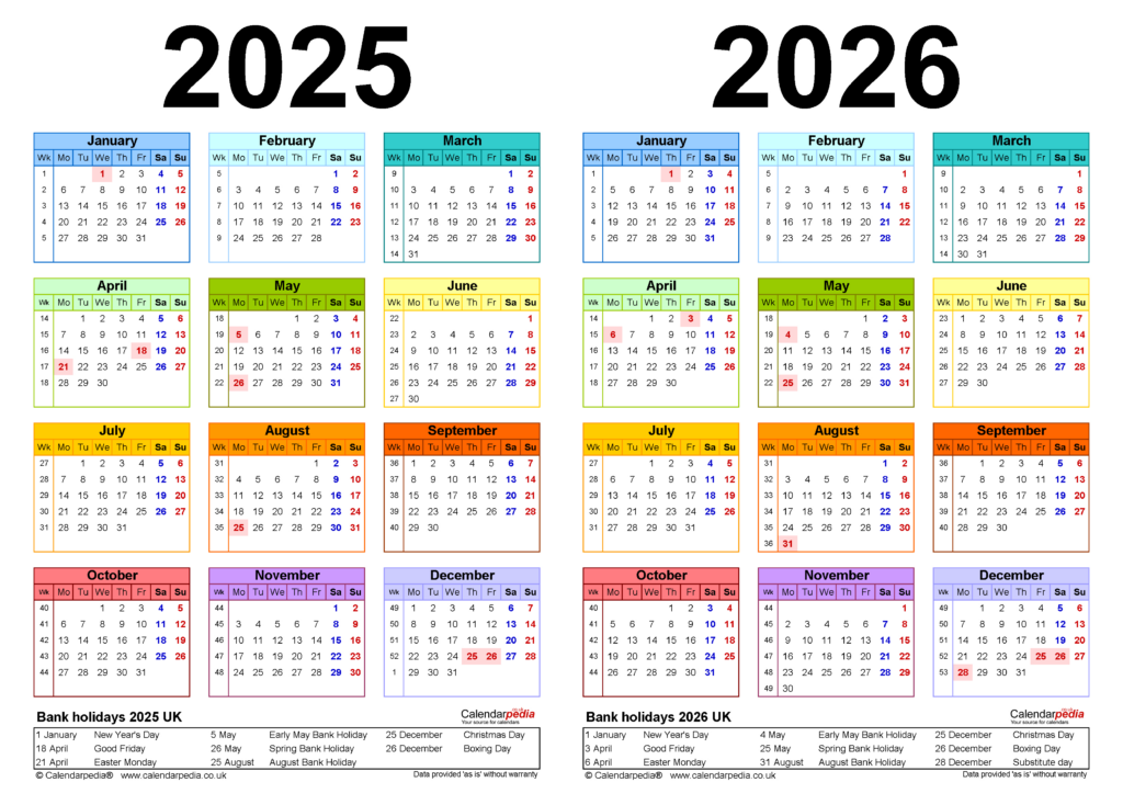 Two Year Calendars For 2025 And 2026 (Uk) For Pdf Regarding Year Calendar September 2025 July 2026 Two Year Calendars For 2025 And 2026 (Uk) For Pdf Regarding Year Calendar September 2025 July 2026